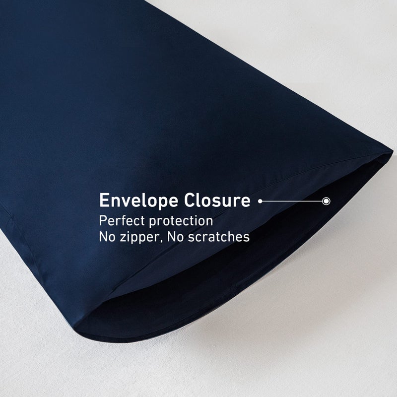 Leeden Body Pillow Cover, 100% Cotton, 800 Thread Count, Soft Breathable Long Pillow Case, Envelope Closure (Navy Blue,21"x 54") - Image 5